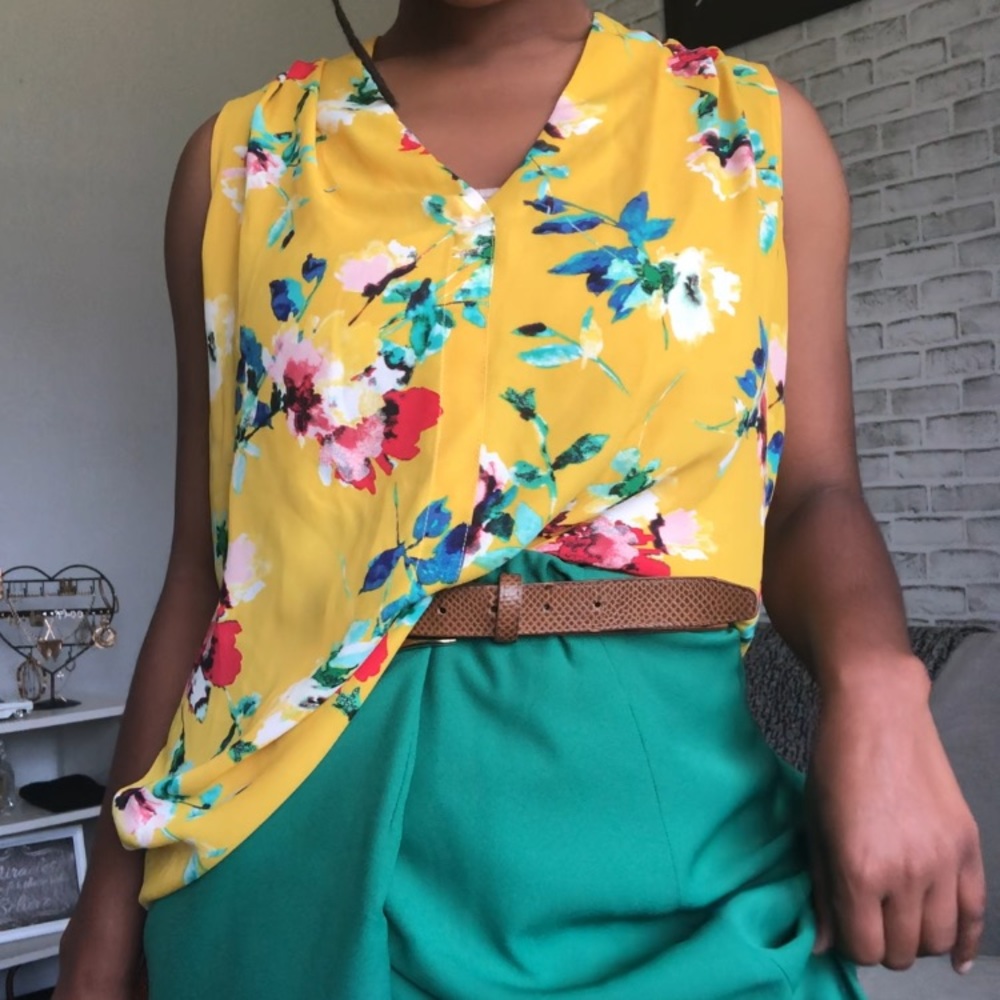 Sheer Yellow Flower Blouse